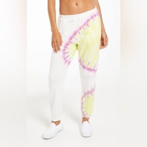 Z Supply Sunburst Tie-Dye Jogger White- Size Small